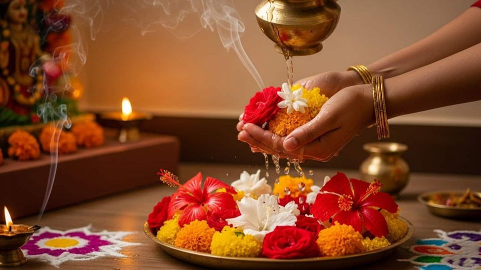 should flowers be washed before puja,  puja flowers rules,  hindu puja flower offering,  tulsi puja rules,  durva ganesh puja rules,  religious tips India,  flower offering in hinduism,  puja vidhi flowers,  bhagwan ko phool kaise chadhaye,  spiritual tips India
